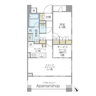 アパートメンツ三田【13階】の間取り