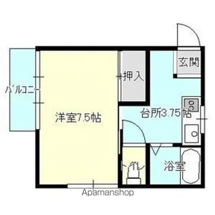 コーポすずらん【D号室】の間取り