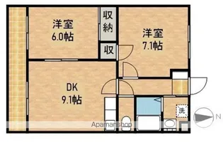 ベルデュール【105号室】の間取り