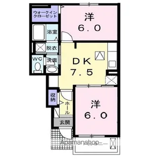 スプリング セブン B【1階】の間取り
