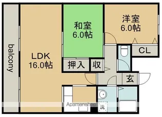 ハピネス八光【2階】の間取り