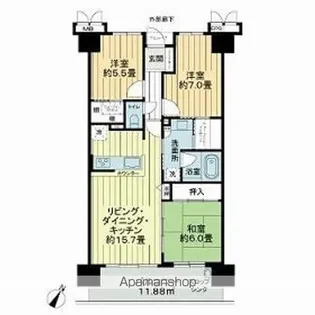 サーパス新川【7階】の間取り