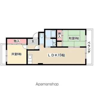 ハイツ新宿【1階】の間取り