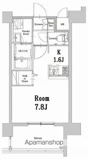 エンクレストベイ天神EAST【6階】の間取り