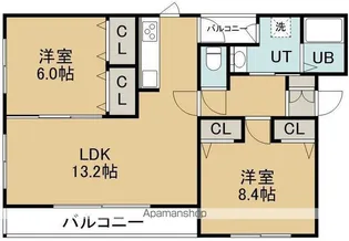 プラセール桔梗Ⅰ【3階】の間取り