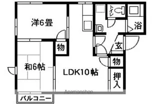 メゾンドールC館【601号室】の間取り