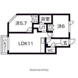 パストラル麻生東 A【3階】の間取り