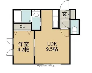 ラダトーム恵み野【1階】の間取り