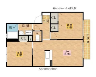 ファミーユ東貝塚【1階】の間取り