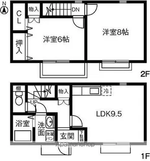 愛知県名古屋市北区金城町4丁目【テラスハウス】の間取り
