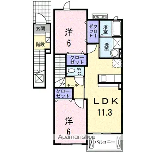 サニーリブC棟【2階】の間取り