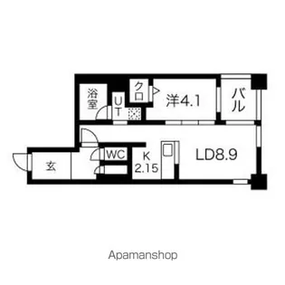 S-RESIDENCE近代美術館前【6階】の間取り