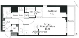 ラティエラ秋葉原【404号室号室】の間取り