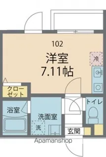 カインドネス立川錦町A棟【102号室号室】の間取り