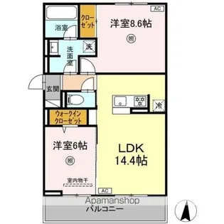 リヴィエール友丘【2階】の間取り