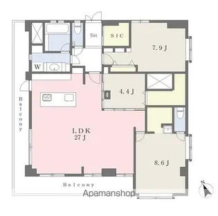 レユニオン成島【7階】の間取り