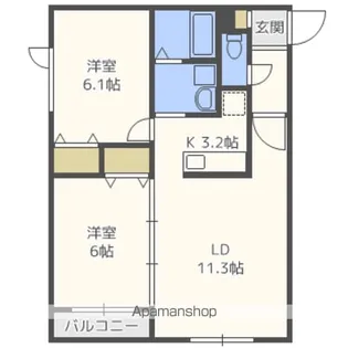 リバーサイドY’S【1階】の間取り