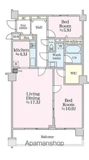 2LDKの間取り画像