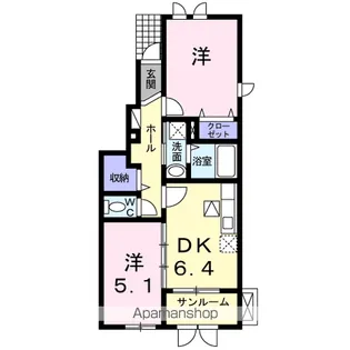 アッシュ6 A【1階】の間取り