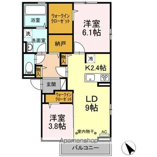 K&C【3階】の間取り