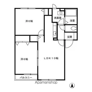 グランメール篠田 A【1階】の間取り