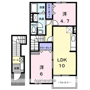 リバーコート D【2階】の間取り