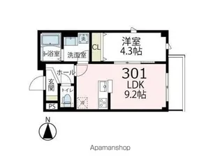クリンゲル元住吉【301号室号室】の間取り