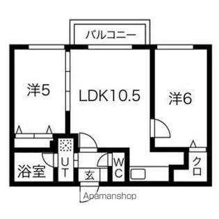 ヴィラ豊平公園・幸【4階】の間取り