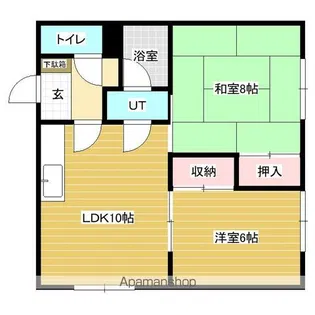 フラワーマンション【1階】の間取り