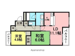シャトー武庫之荘【302号室】の間取り