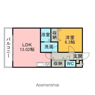 アンプルール リーブル 悠Ⅱ【1階】の間取り