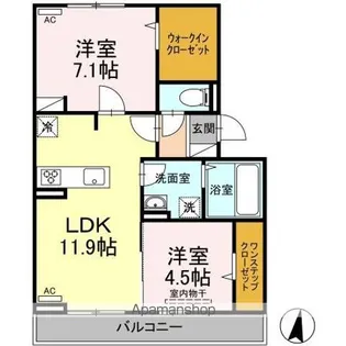 ソレイユ深津【3階】の間取り