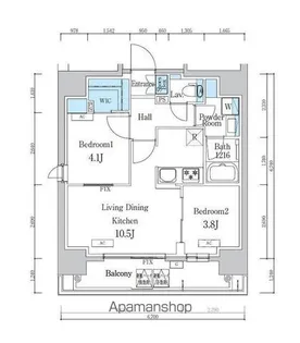 デュオフラッツ浅草蔵前【9階】の間取り