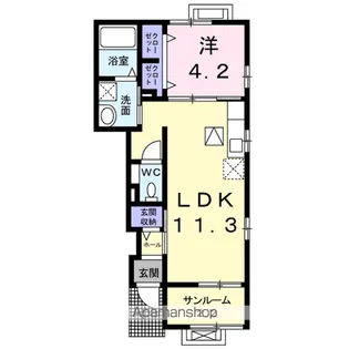 ノースコア北府Ⅳ【1階】の間取り