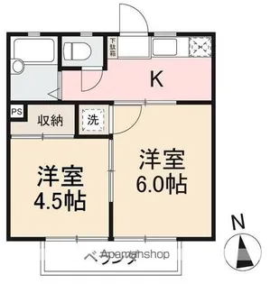 シャトレーハイツⅡ【2階】の間取り