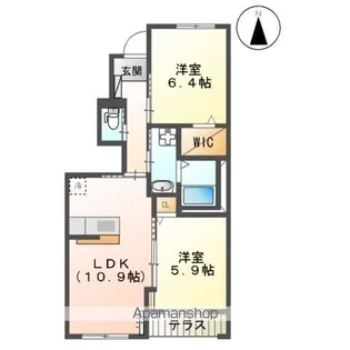 ジャスティス蛍【1階】の間取り