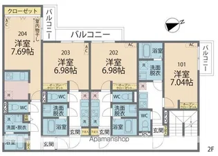 カインドネス橋本Ⅱ【2階】の間取り
