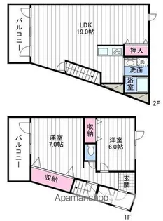 ホワイトコートカヤ伏見【1階】の間取り