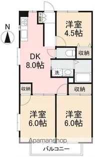 レジオン・ドヌールA・B・C【A206号室】の間取り