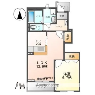 ジェム フォレストⅡ【102号室】の間取り