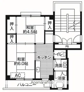 ビレッジハウス小坂3号棟【1階】の間取り
