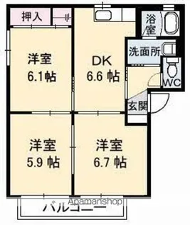シャーメゾンS B棟【2階】の間取り