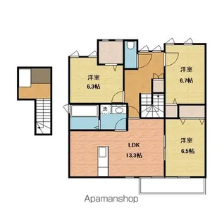 フェリシア道後【1号室】の間取り