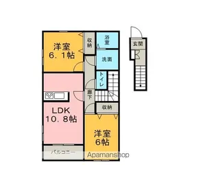 PALOUDE【202号室】の間取り