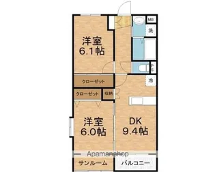 ブライトハート【201号室】の間取り