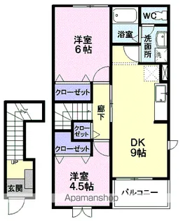 アンソレイエ【2階】の間取り