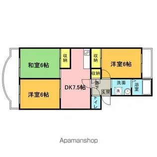 リバーサイドパーク【3階】の間取り