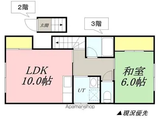 山田アパート【3階右号室】の間取り