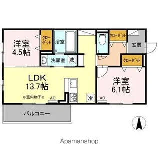 ロータスⅡ B棟【3階】の間取り