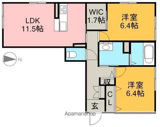 ベレオ緑粋園【1階】の間取り